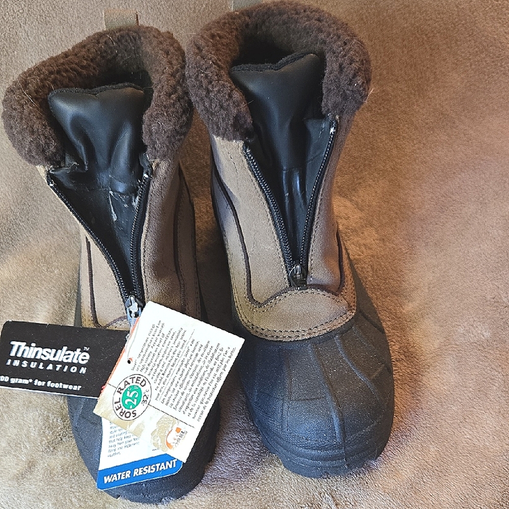 Sorel Black and Brown Winter Boots with Waterproof Insulation